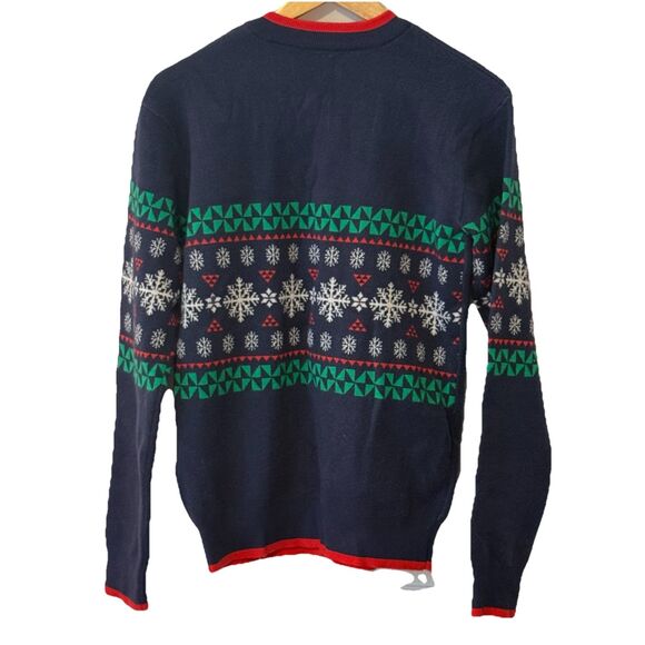 Disney Lilo & Stitch Christmas Sweater XS Lights Up Holiday Ugly Sweater Navy - Picture 2 of 9